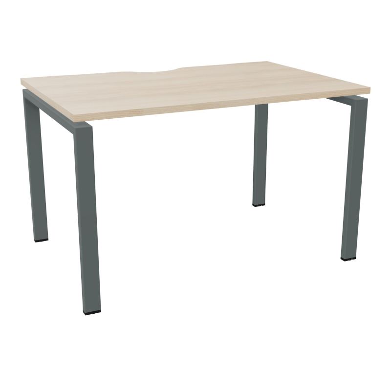 CONECT BUR RECT. ECHANCRURE L120XP80CM décor RZ SUR PIEDS ARCHE FIXES FIN SU