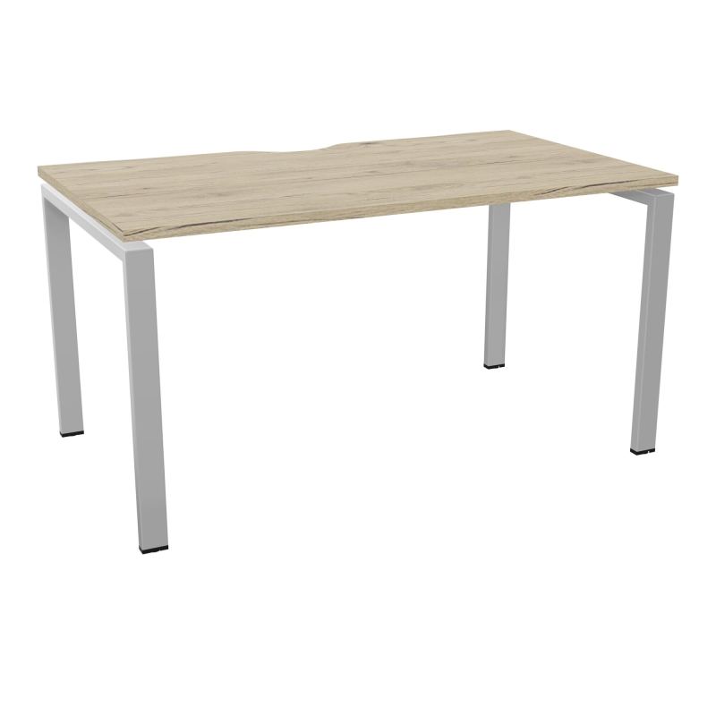 CONECT BUR RECT. ECHANCRURE L140XP80CM décor R3 SUR PIEDS ARCHE FIXES FIN SA