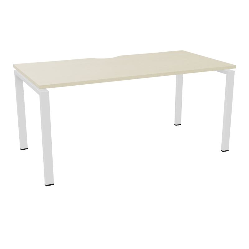 CONECT BUR RECT. ECHANCRURE L160XP80CM décor R3 SUR PIEDS ARCHE FIXES FIN SG