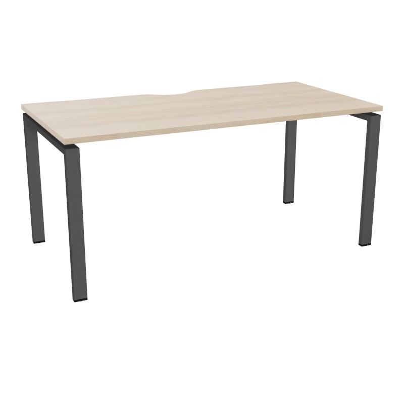 CONECT BUR RECT. ECHANCRURE L160XP80CM décor RZ SUR PIEDS ARCHE FIXES FIN SC