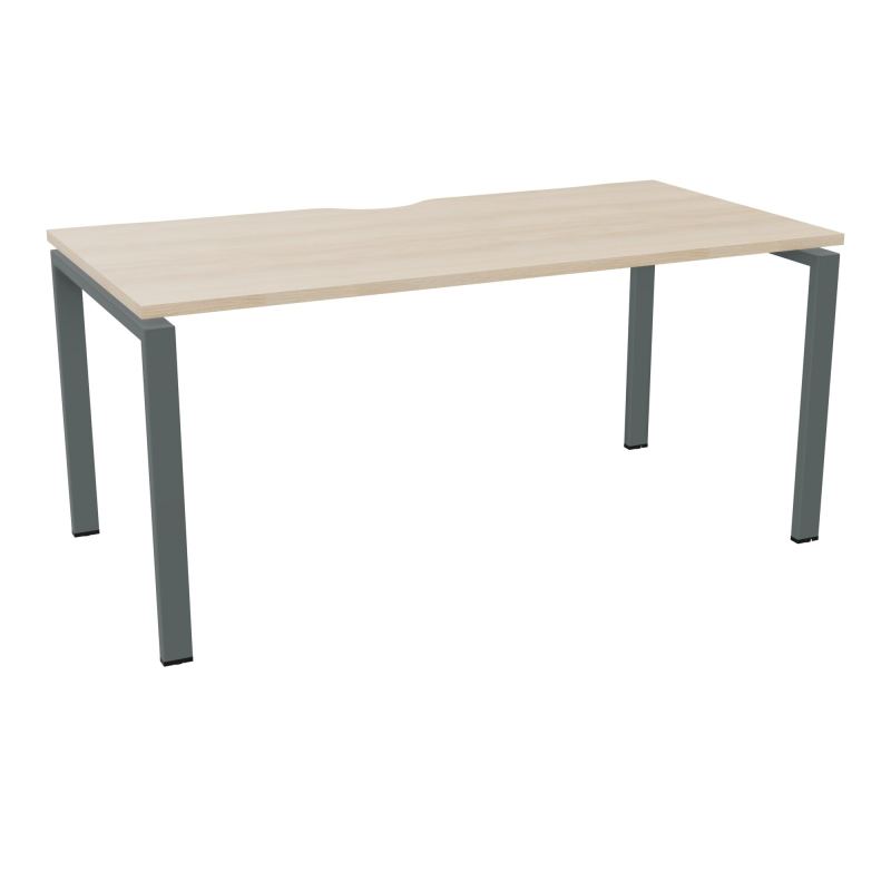 CONECT BUR RECT. ECHANCRURE L160XP80CM décor RZ SUR PIEDS ARCHE FIXES FIN SU