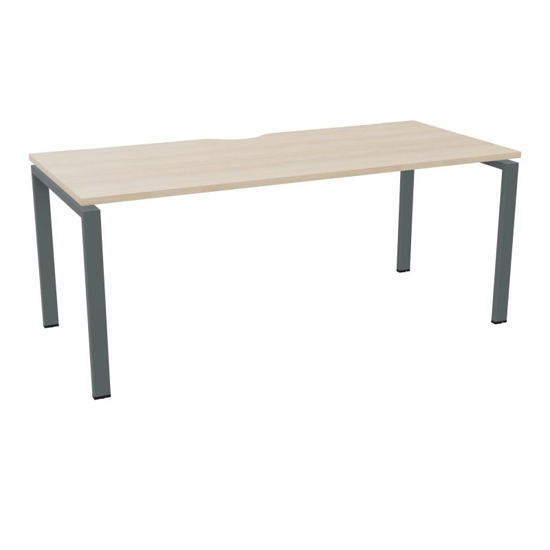 CONECT BUR RECT. ECHANCRURE L180XP80CM décor RZ SUR PIEDS ARCHE FIXES FIN SU