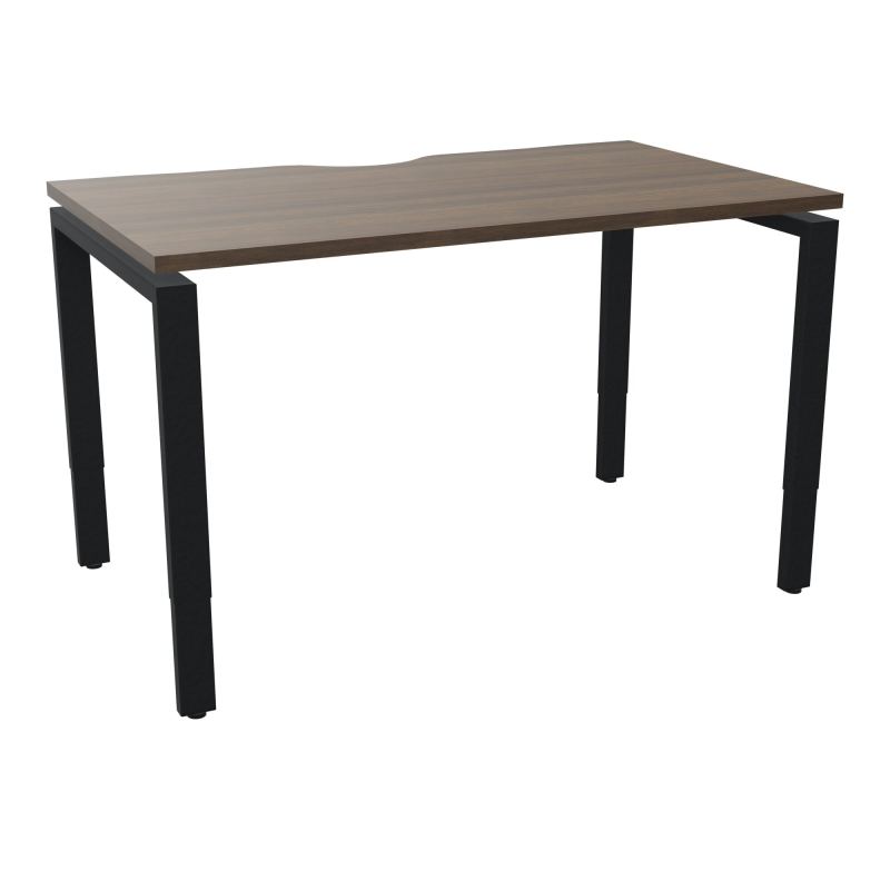 BUR RECT CONECT ECHANCRURE L120XP70CM PIEDS ARCHE RH FIN N6 ZP