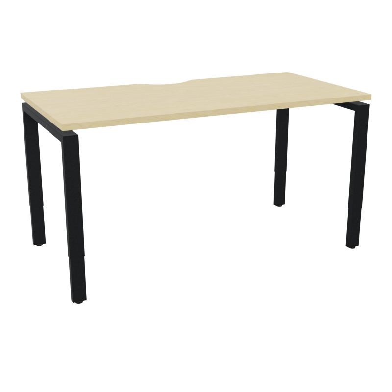 BUR RECT CONECT ECHANCRURE L140XP70CM PIEDS ARCHE RH FIN N8 ZP
