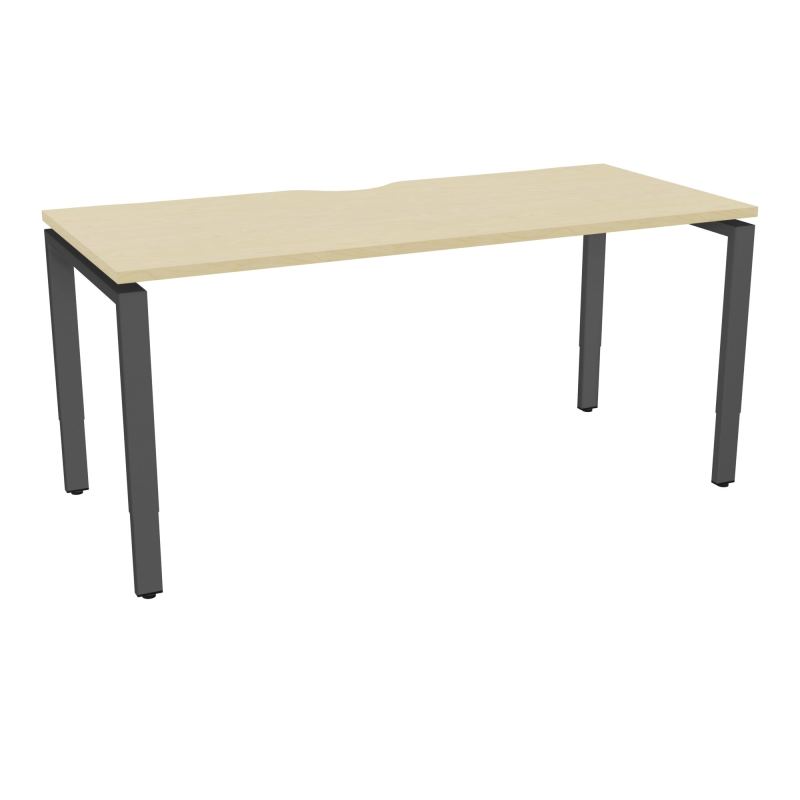 BUR RECT CONECT ECHANCRURE L160XP70CM PIEDS ARCHE RH FIN N8 SC