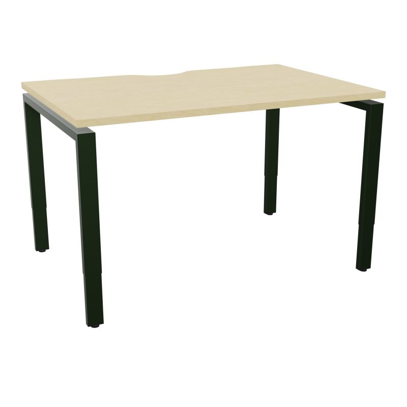 BUR RECT CONECT ECHANCRURE L120XP80CM PIEDS ARCHE RH FIN N8 ST