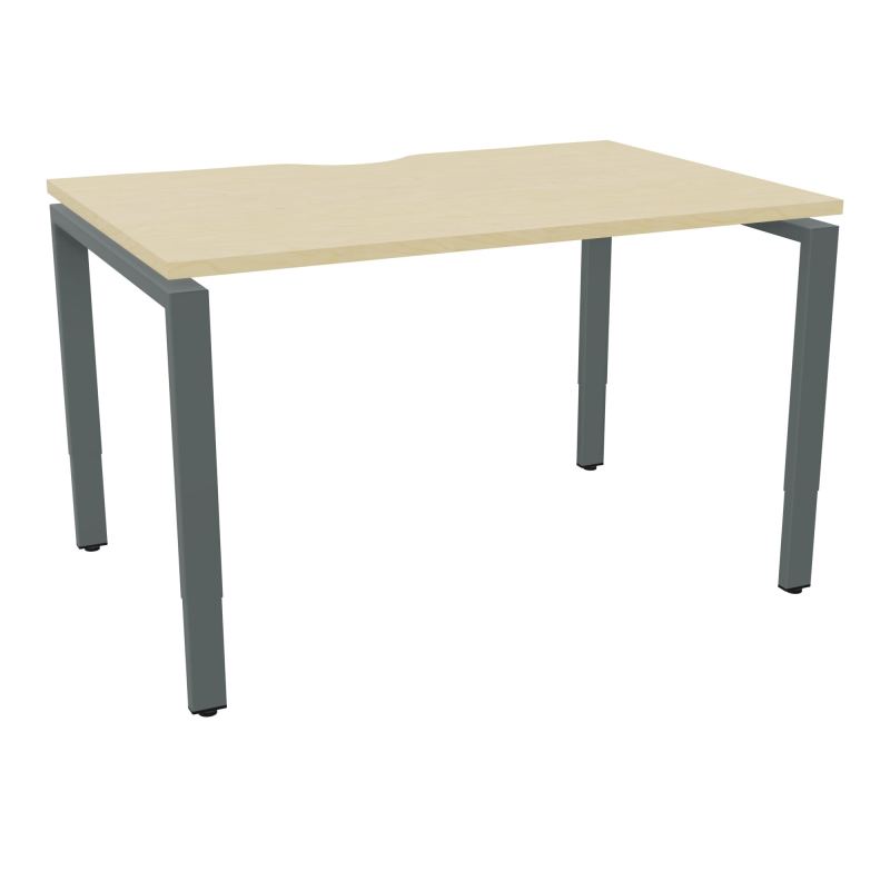 BUR RECT CONECT ECHANCRURE L120XP80CM PIEDS ARCHE RH FIN N8 SU