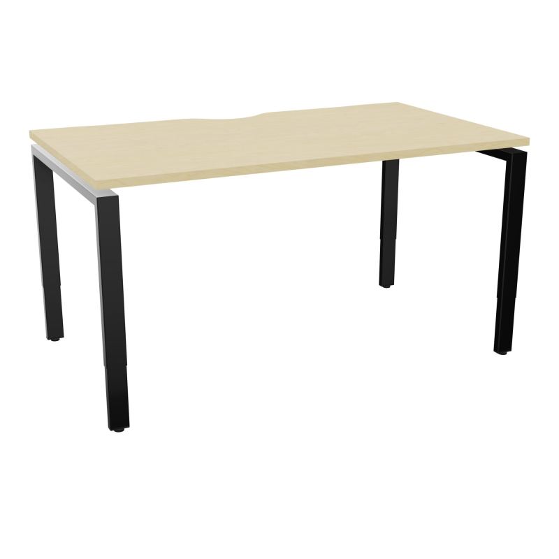 BUR RECT CONECT ECHANCRURE L140XP80CM PIEDS ARCHE RH FIN N8 SG
