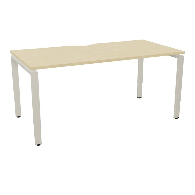 BUR RECT CONECT ECHANCRURE L160XP80CM PIEDS ARCHE RH FIN N8 ZC