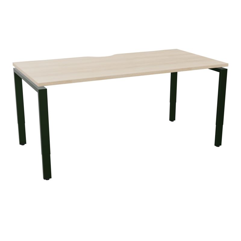 BUR RECT CONECT ECHANCRURE L160XP80CM PIEDS ARCHE RH FIN RZ ST
