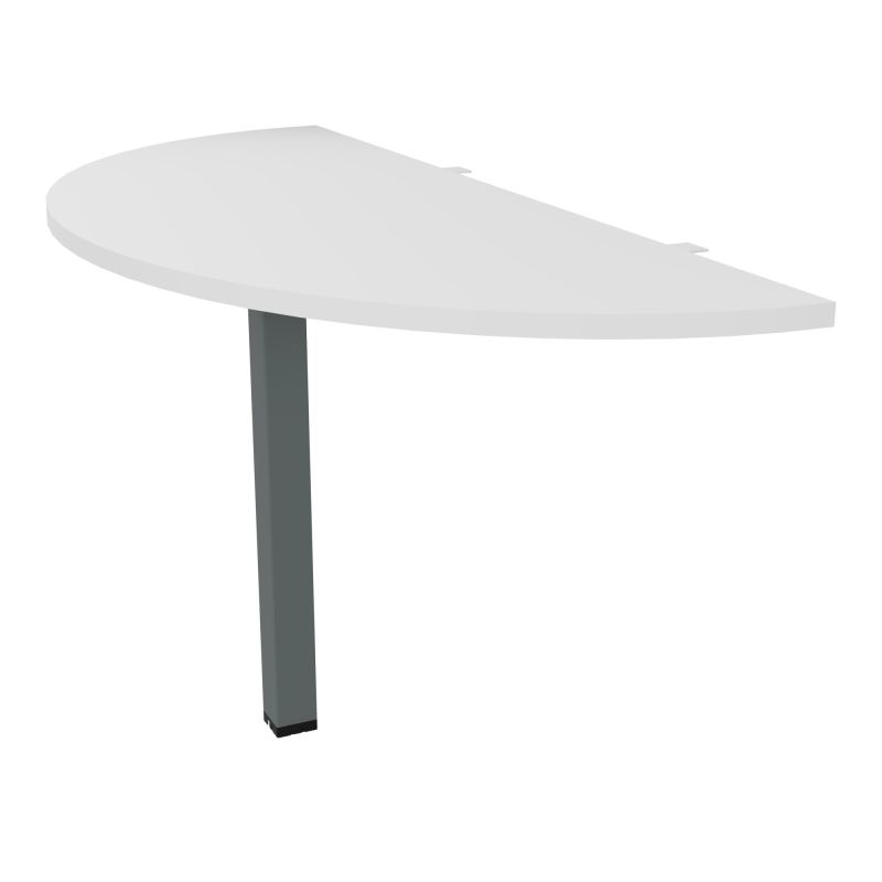 CONECT EXTENS.BENCH PLAN DEMI-ROND L142XP60CM EP25MM MG-PIED CARRE FX SU