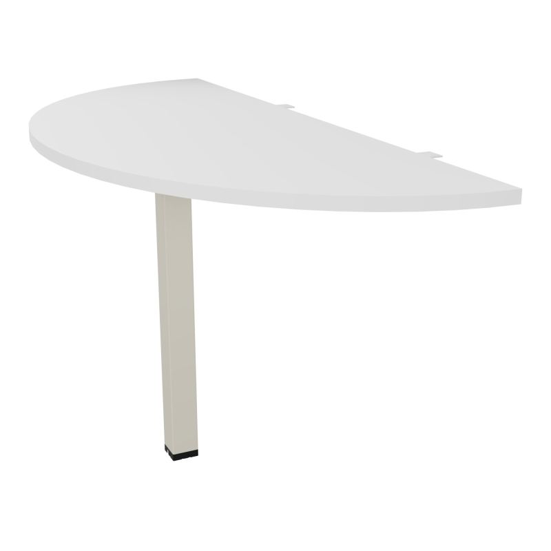 EXTENS BENCH CONECT PLAN DEMI-ROND L142XP60CM EP25MM -PIED CARRE FX MG ZC
