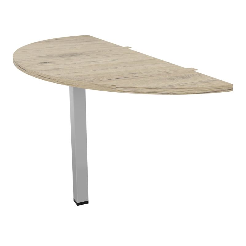 CONECT EXTENS.BENCH PLAN DEMI-ROND L142XP60CM EP25MM R3-PIED CARRE FX SA