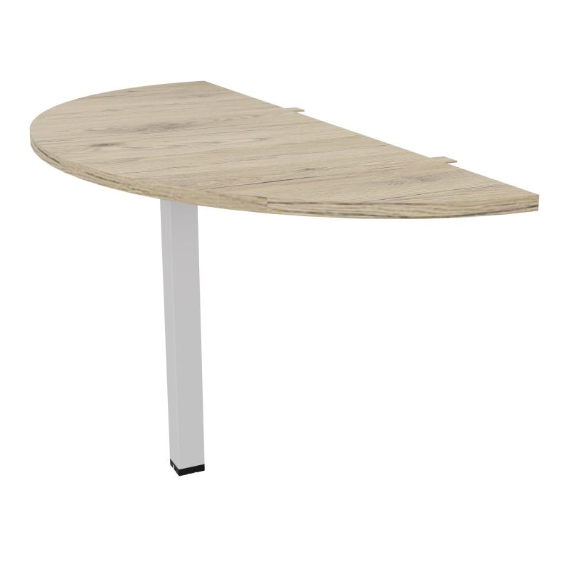CONECT EXTENS.BENCH PLAN DEMI-ROND L142XP60CM EP25MM R3-PIED CARRE FX SD