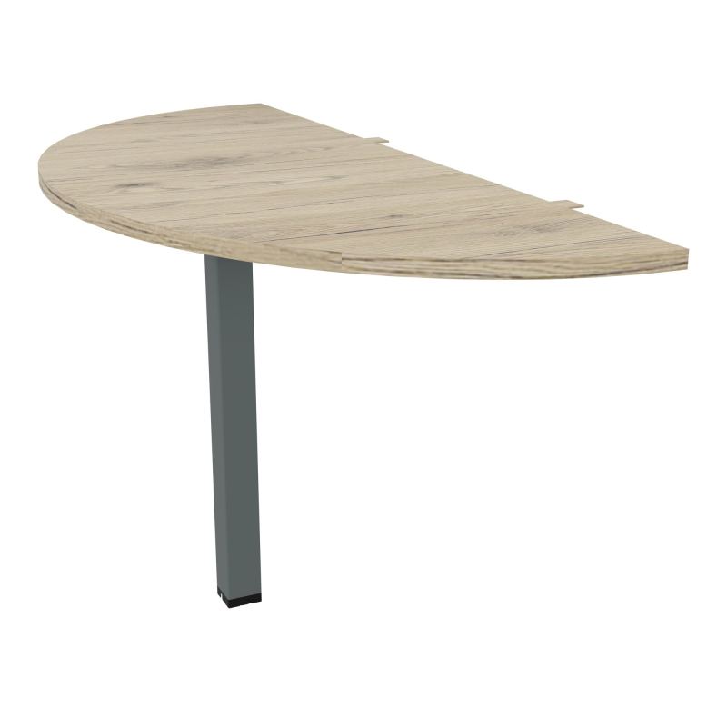 CONECT EXTENS.BENCH PLAN DEMI-ROND L142XP60CM EP25MM R3-PIED CARRE FX SU
