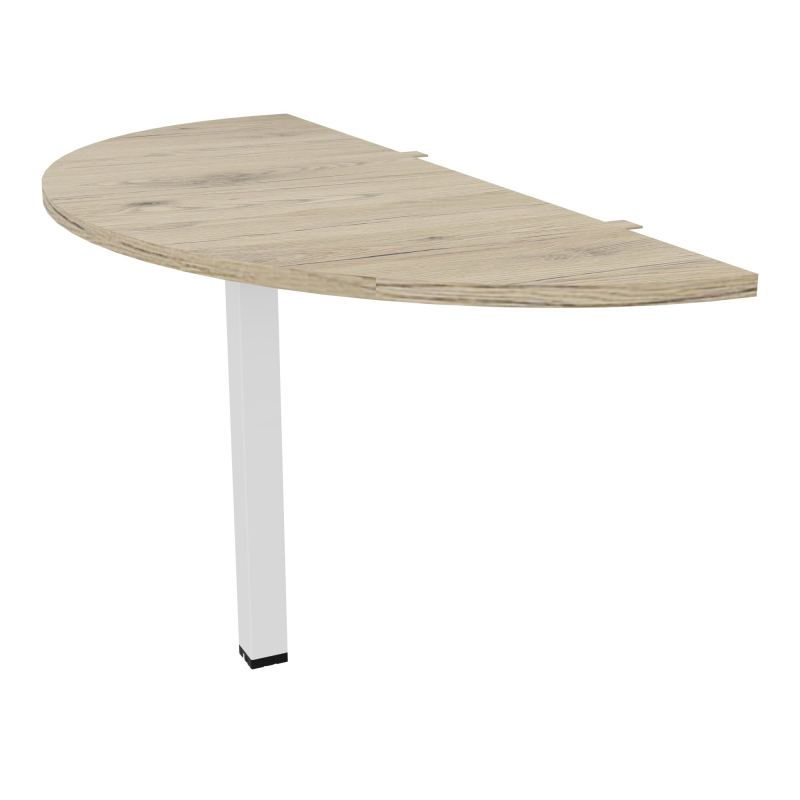 CONECT EXTENS.BENCH PLAN DEMI-ROND L142XP60CM EP25MM R3-PIED CARRE FX ZO