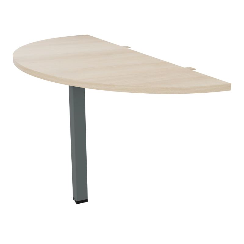 CONECT EXTENS.BENCH PLAN DEMI-ROND L142XP60CM EP25MM RZ-PIED CARRE FX SU