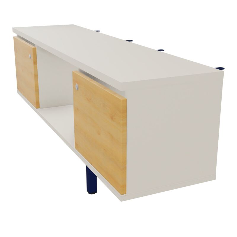 JAMES MEUBLE 2PTE&NICHE L142P36 H73,5CM P.METAL PR BENCH ARIAL P1420 PIED CARRE    N5 R5