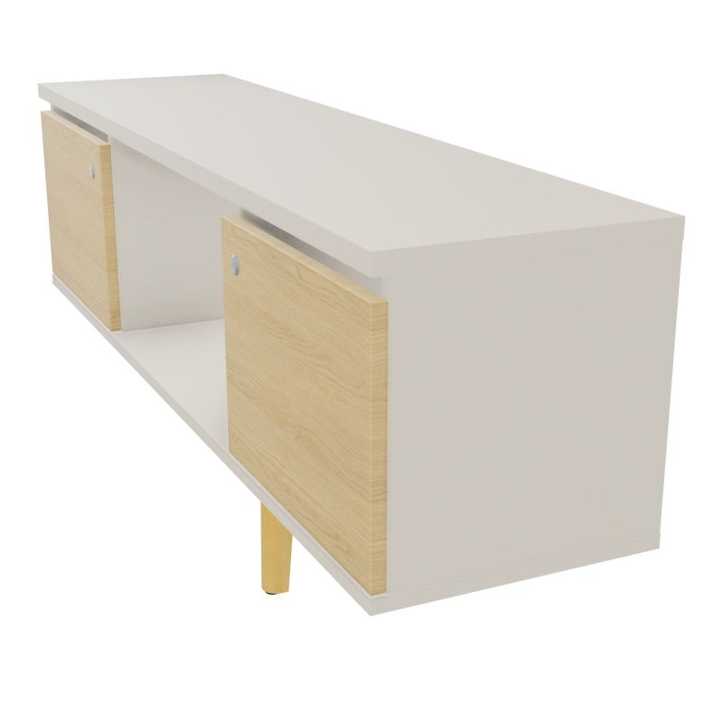 JAMES MEUBLE 2 PTE&NICHE L142P36 H73,5 P.BOIS INC.PLATI.MET.BENCH ROBIN P1420 N5 R1 SG MS