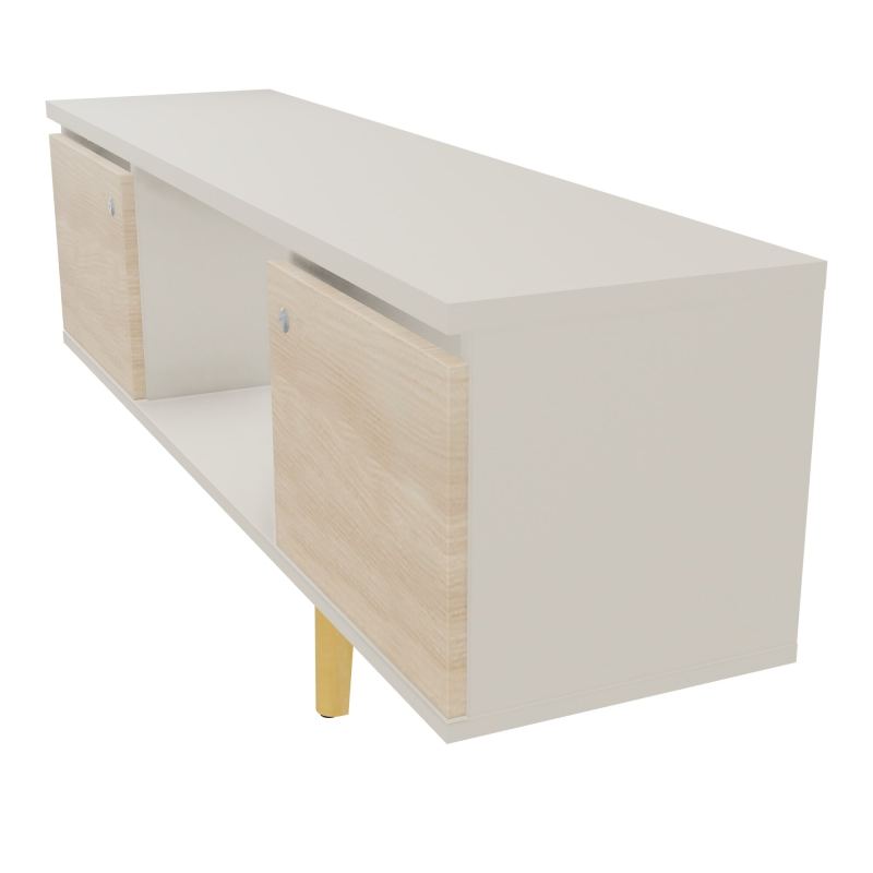 JAMES MEUBLE 2 PTE&NICHE L142P36 H73,5 P.BOIS INC.PLATI.MET.BENCH ROBIN P1420 N5 RZ ZC MS