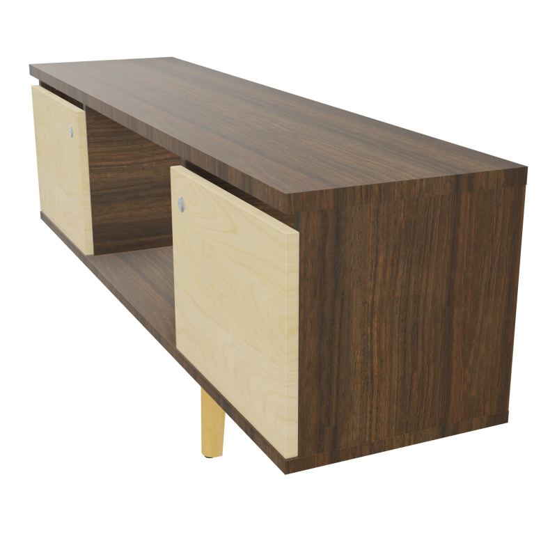 JAMES MEUBLE 2 PTE&NICHE L142P36 H73,5 P.BOIS INC.PLATI.MET.BENCH ROBIN P1420 N6 N8 SO MS