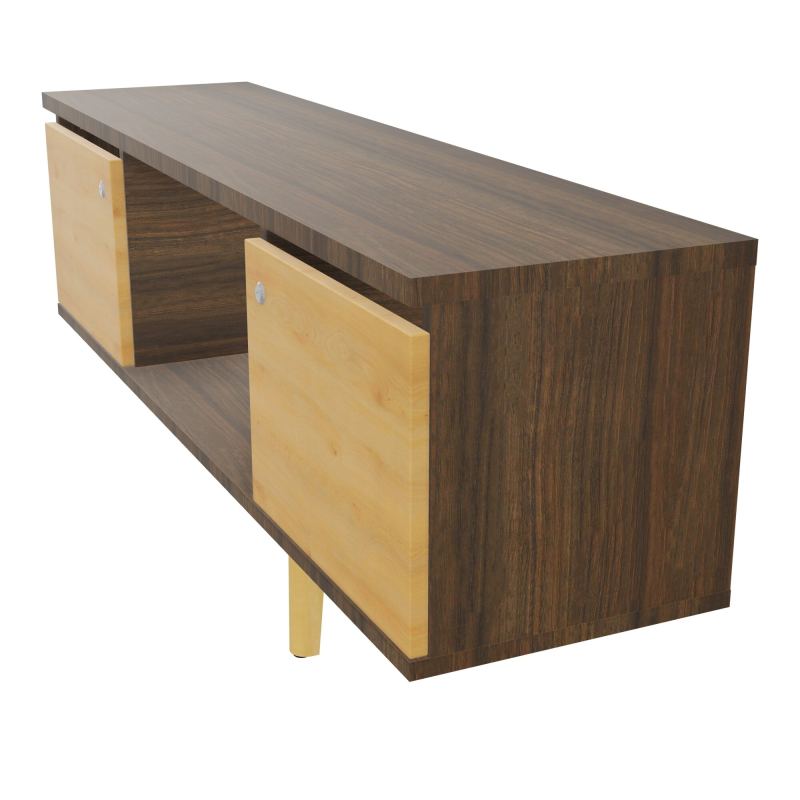 JAMES MEUBLE 2 PTE&NICHE L142P36 H73,5 P.BOIS INC.PLATI.MET.BENCH ROBIN P1420 N6 R5 ZC MS