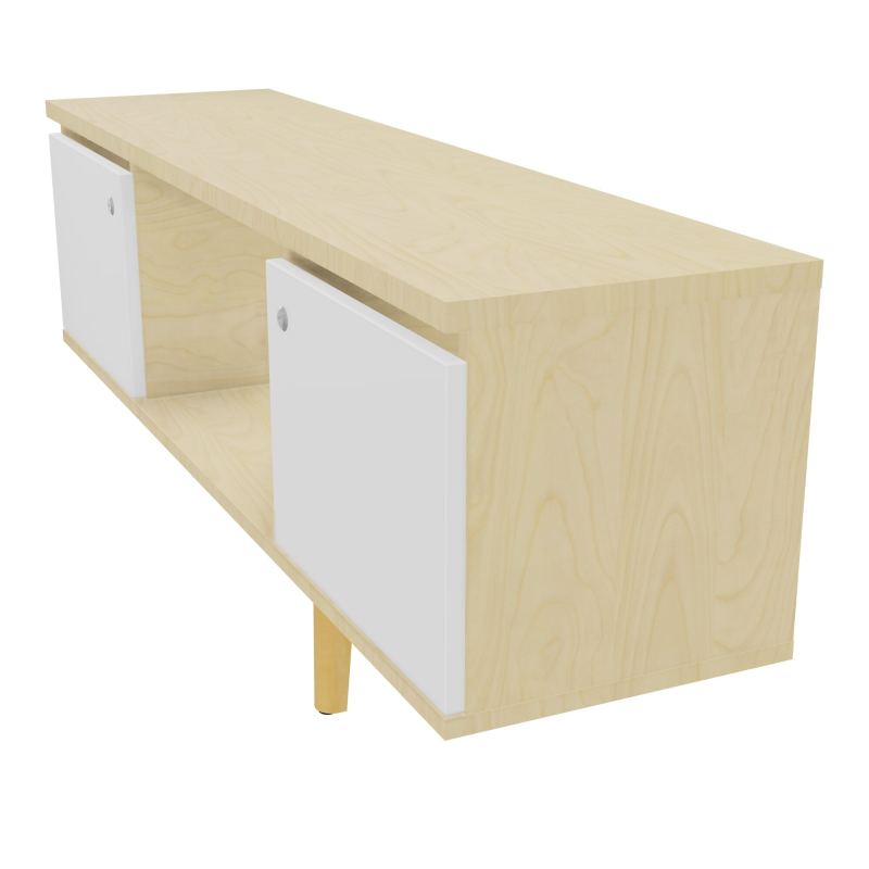 JAMES MEUBLE 2 PTE&NICHE L142P36 H73,5 P.BOIS INC.PLATI.MET.BENCH ROBIN P1420 N8 MG SG MS