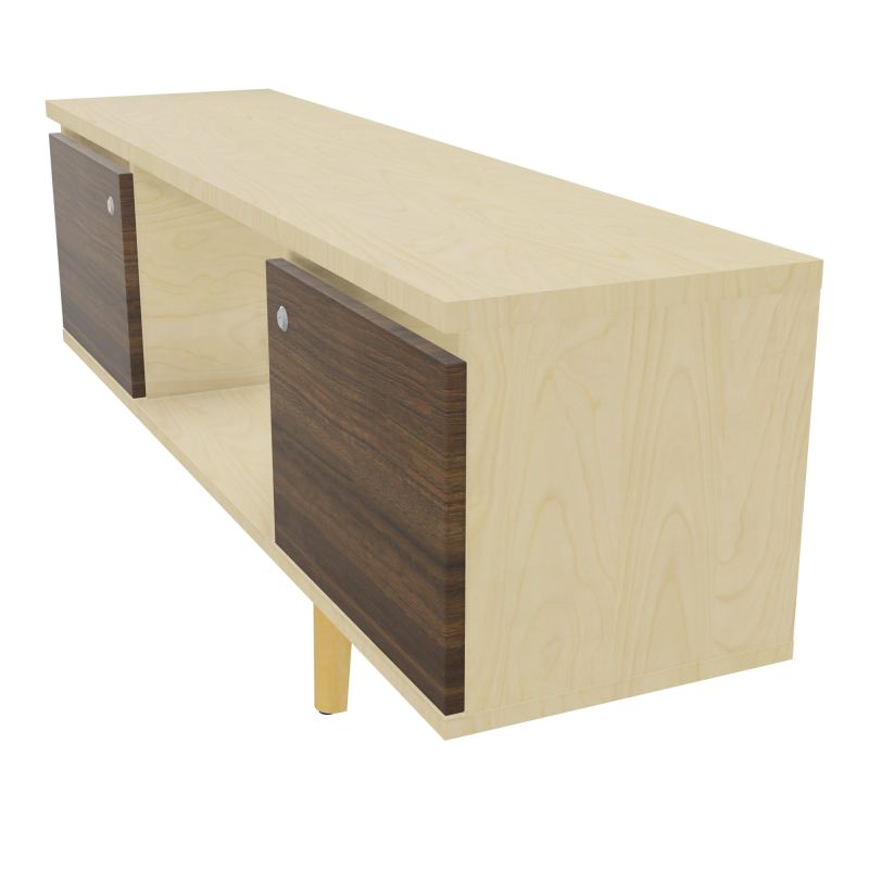 JAMES MEUBLE 2 PTE&NICHE L142P36 H73,5 P.BOIS INC.PLATI.MET.BENCH ROBIN P1420 N8 N6 SG MS