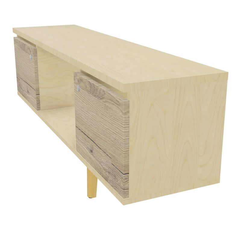 JAMES MEUBLE 2 PTE&NICHE L142P36 H73,5 P.BOIS INC.PLATI.MET.BENCH ROBIN P1420 N8 R3 SO MS