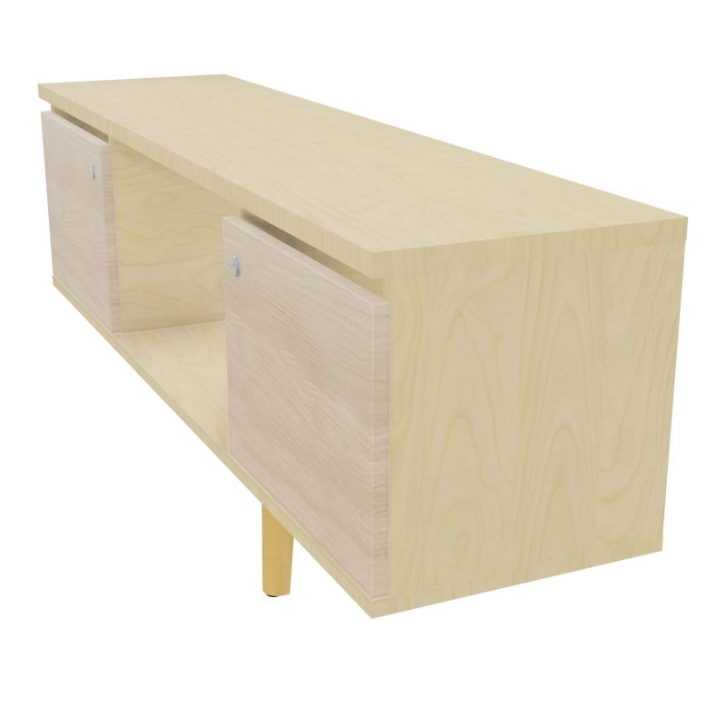JAMES MEUBLE 2 PTE&NICHE L142P36 H73,5 P.BOIS INC.PLATI.MET.BENCH ROBIN P1420 N8 RZ ZC MS