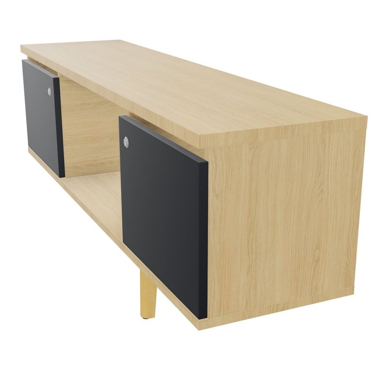 JAMES MEUBLE 2 PTE&NICHE L142P36 H73,5 P.BOIS INC.PLATI.MET.BENCH ROBIN P1420 R1 R9 ZC MS