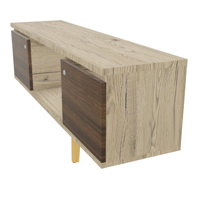 JAMES MEUBLE 2 PTE&NICHE L142P36 H73,5 P.BOIS INC.PLATI.MET.BENCH ROBIN P1420 R3 N6 SG MS