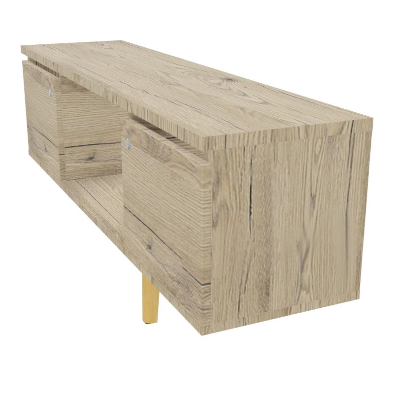 JAMES MEUBLE 2 PTE&NICHE L142P36 H73,5 P.BOIS INC.PLATI.MET.BENCH ROBIN P1420 R3 R3 ZC MS