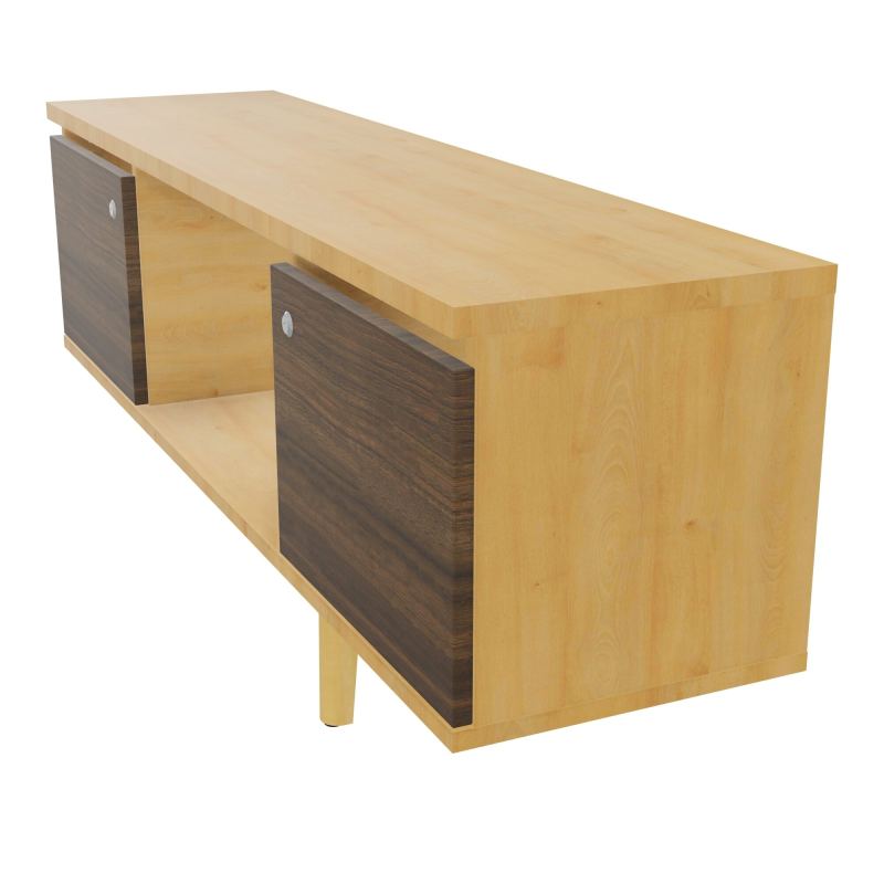 JAMES MEUBLE 2 PTE&NICHE L142P36 H73,5 P.BOIS INC.PLATI.MET.BENCH ROBIN P1420 R5 N6 ZC MS