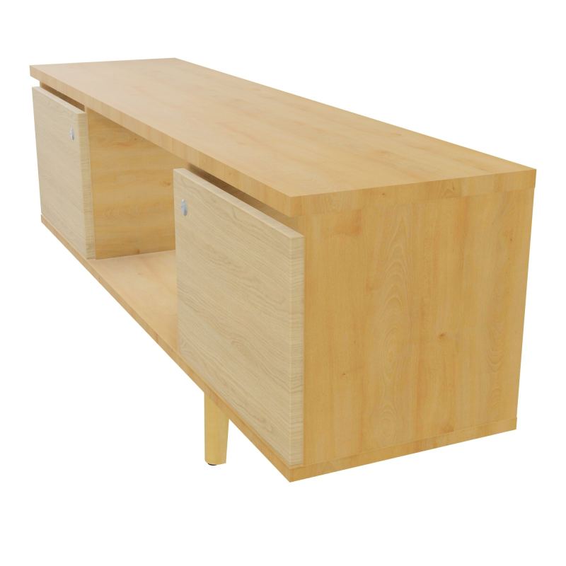 JAMES MEUBLE 2 PTE&NICHE L142P36 H73,5 P.BOIS INC.PLATI.MET.BENCH ROBIN P1420 R5 R1 ZC MS