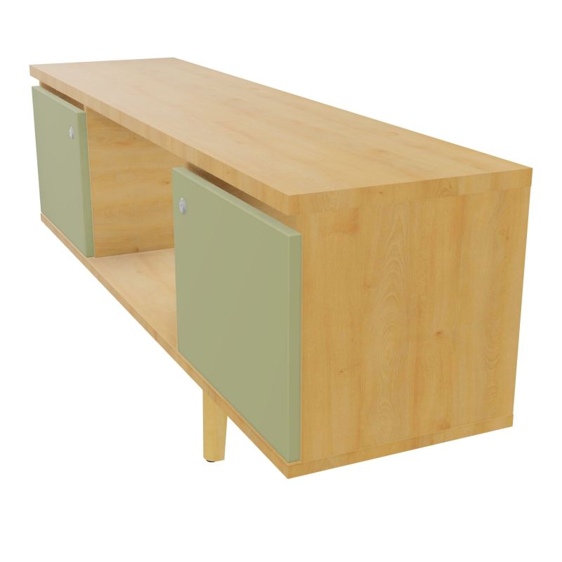 JAMES MEUBLE 2 PTE&NICHE L142P36 H73,5 P.BOIS INC.PLATI.MET.BENCH ROBIN P1420 R5 R7 ZC MS