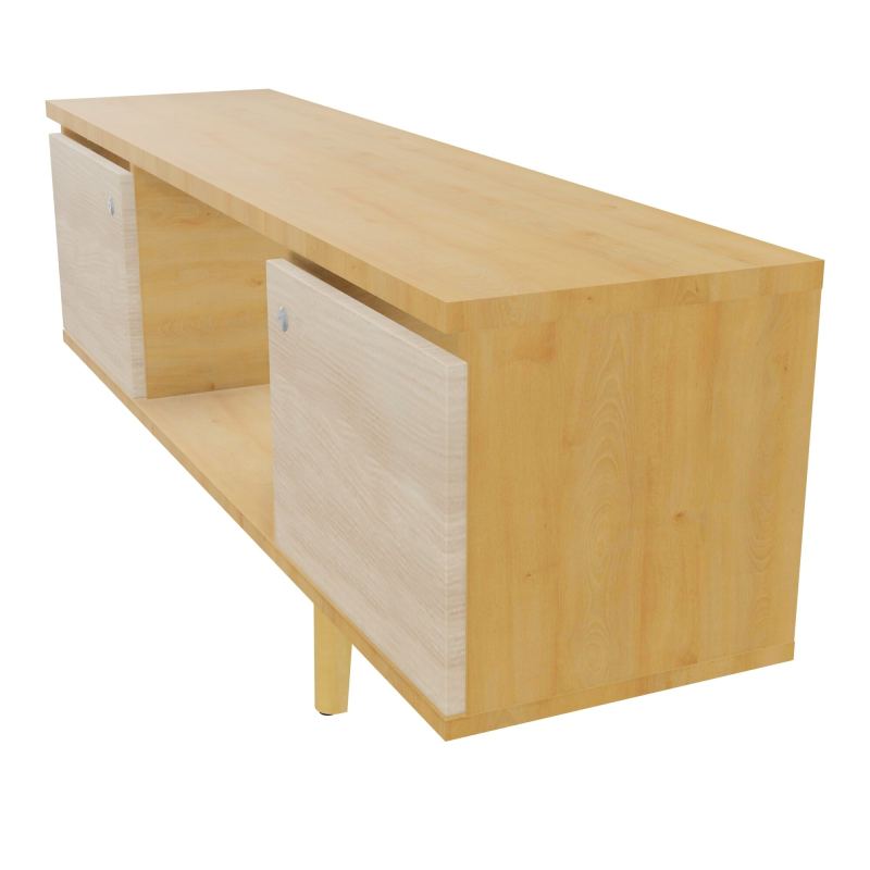 JAMES MEUBLE 2 PTE&NICHE L142P36 H73,5 P.BOIS INC.PLATI.MET.BENCH ROBIN P1420 R5 RZ SG MS