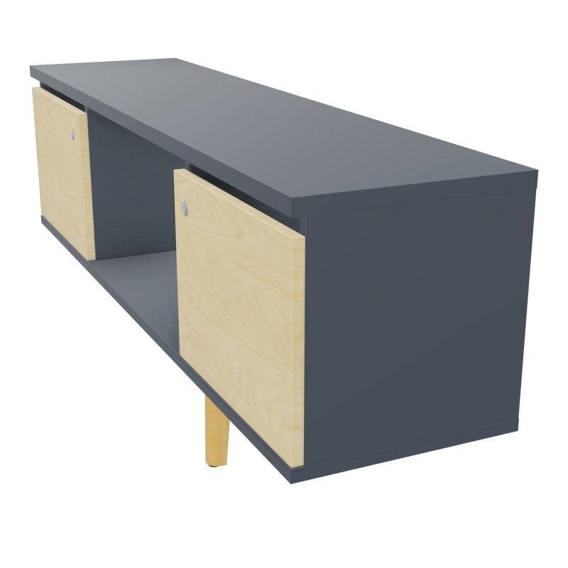 JAMES MEUBLE 2 PTE&NICHE L142P36 H73,5 P.BOIS INC.PLATI.MET.BENCH ROBIN P1420 R6 N8 SG MS