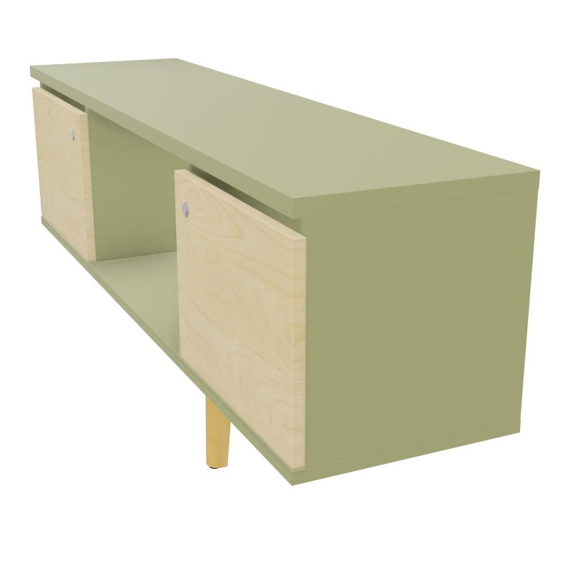JAMES MEUBLE 2 PTE&NICHE L142P36 H73,5 P.BOIS INC.PLATI.MET.BENCH ROBIN P1420 R7 N8 ZC MS
