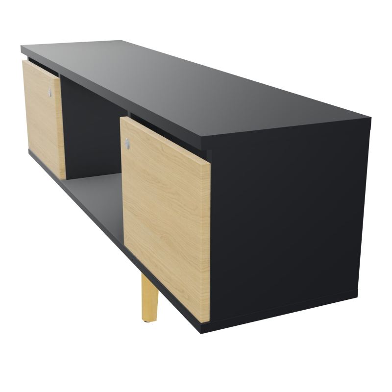 JAMES MEUBLE 2 PTE&NICHE L142P36 H73,5 P.BOIS INC.PLATI.MET.BENCH ROBIN P1420 R9 R1 ZC MS