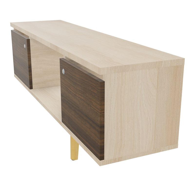 JAMES MEUBLE 2 PTE&NICHE L142P36 H73,5 P.BOIS INC.PLATI.MET.BENCH ROBIN P1420 RZ N6 SG MS