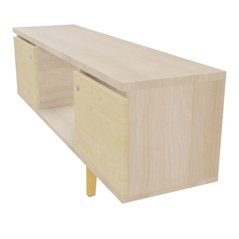 JAMES MEUBLE 2 PTE&NICHE L142P36 H73,5 P.BOIS INC.PLATI.MET.BENCH ROBIN P1420 RZ N8 SG MS