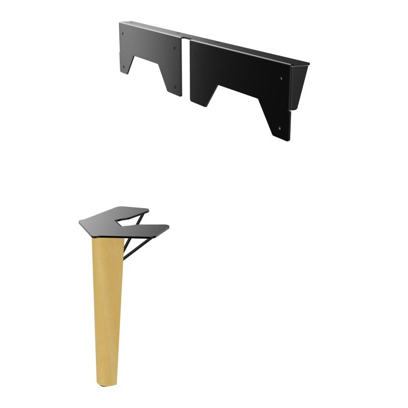 JAMES PIED SOUTIEN BOIS INCLINE PLATINE METAL+FIXATION POUR MEUBLE L1650MM PR ROBIN SG MS