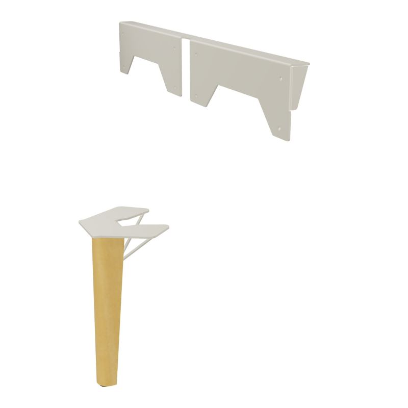 JAMES PIED SOUTIEN BOIS INCLINE PLATINE METAL+FIXATION POUR MEUBLE L1650MM PR ROBIN ZC MS