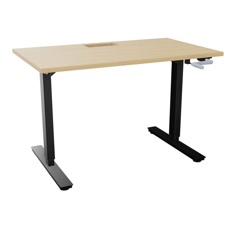 AXEL 2 BUREAU RECT 120X70+ DECOUPE TRAPPE + GOUL - SYST.MANIVELLE R1 SG