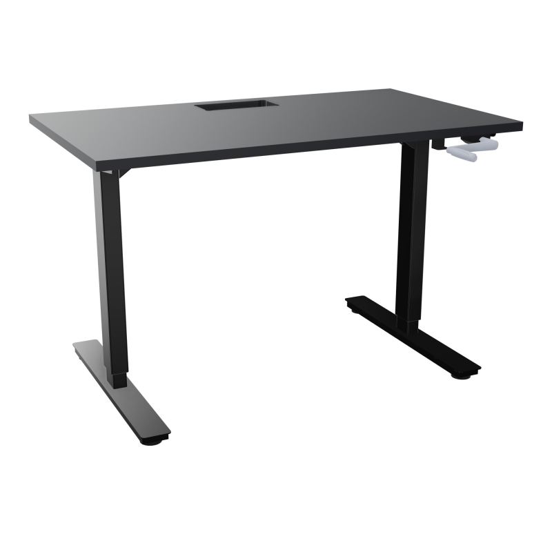 AXEL 2 BUREAU RECT 120X70+ DECOUPE TRAPPE + GOUL - SYST.MANIVELLE R9 SG