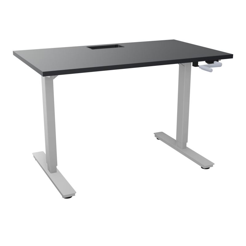 AXEL 2 BUREAU RECT 120X70+ DECOUPE TRAPPE + GOUL - SYST.MANIVELLE R9 Z4
