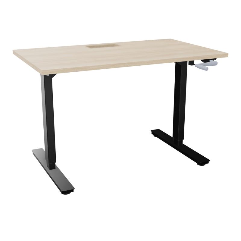 AXEL 2 BUREAU RECT 120X70+ DECOUPE TRAPPE + GOUL - SYST.MANIVELLE RZ SG