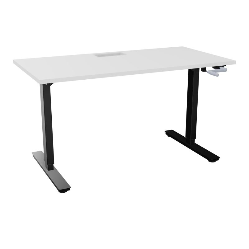 AXEL 2 BUREAU RECT 140X70+ DECOUPE TRAPPE + GOUL - SYST.MANIVELLE MG SG