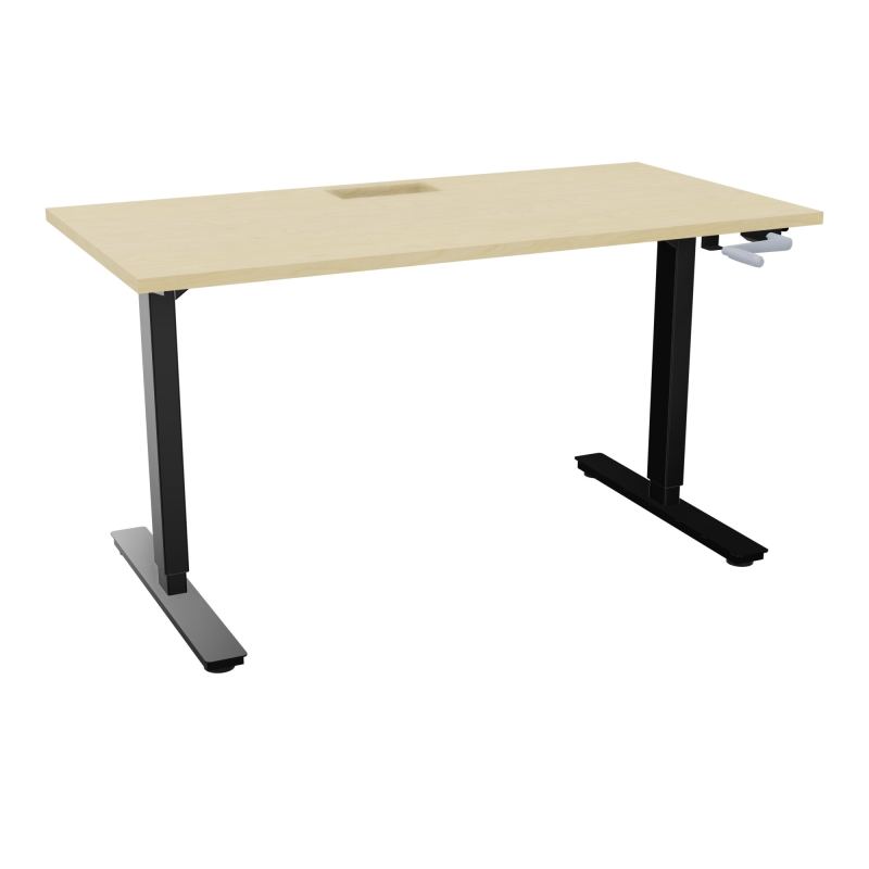 AXEL 2 BUREAU RECT 140X70+ DECOUPE TRAPPE + GOUL - SYST.MANIVELLE N8 SG